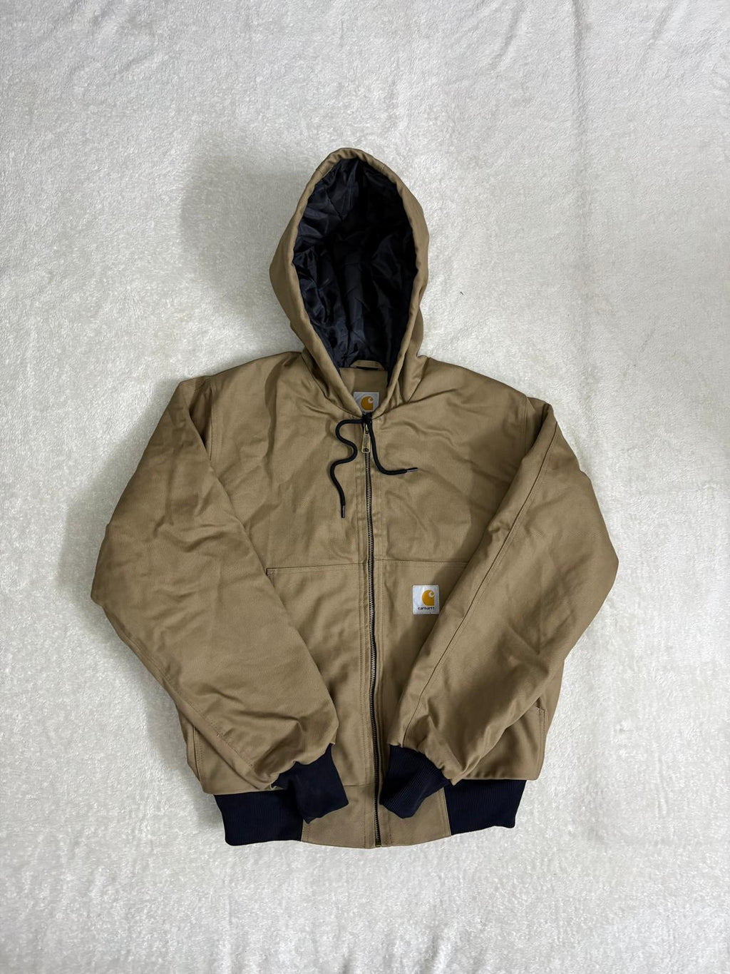Carhartt Reworked light brown hooded jacket