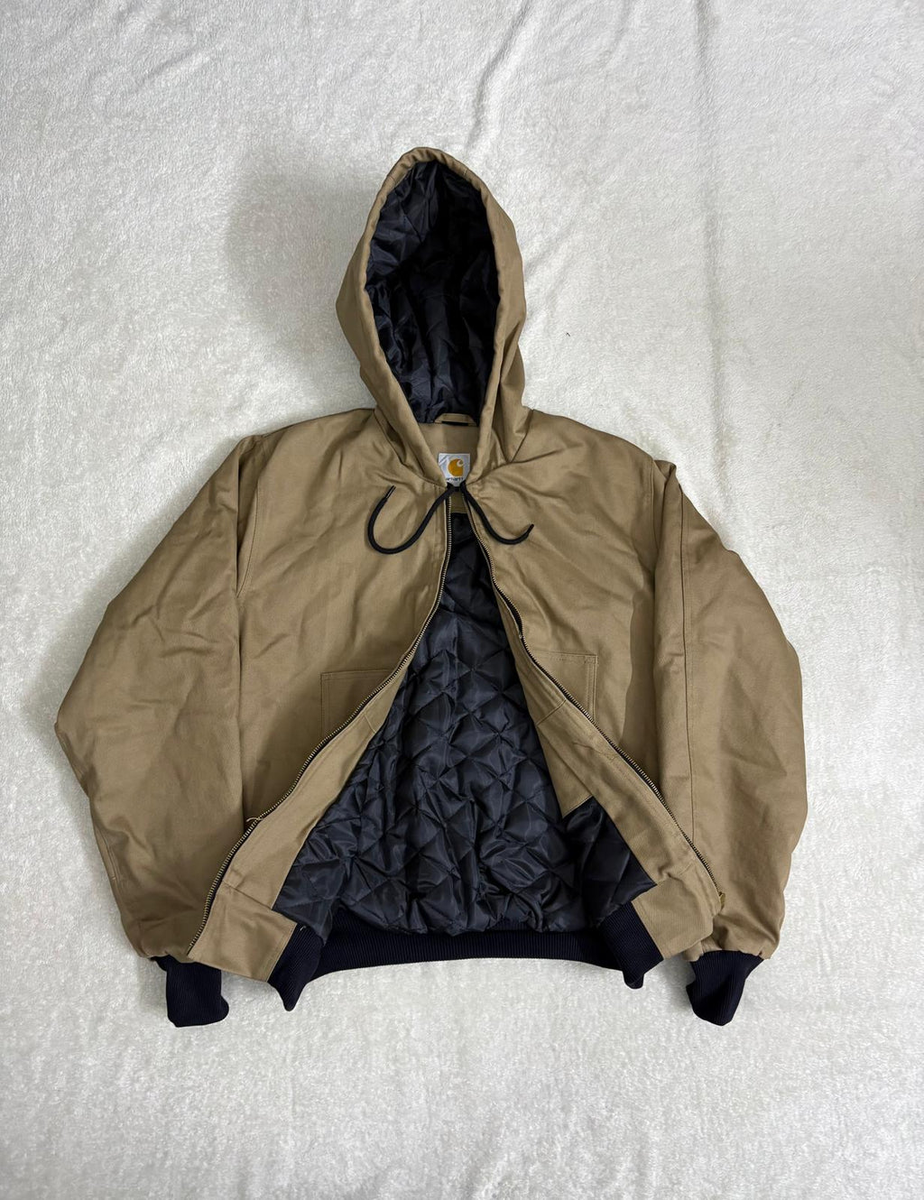 Carhartt Reworked light brown hooded jacket