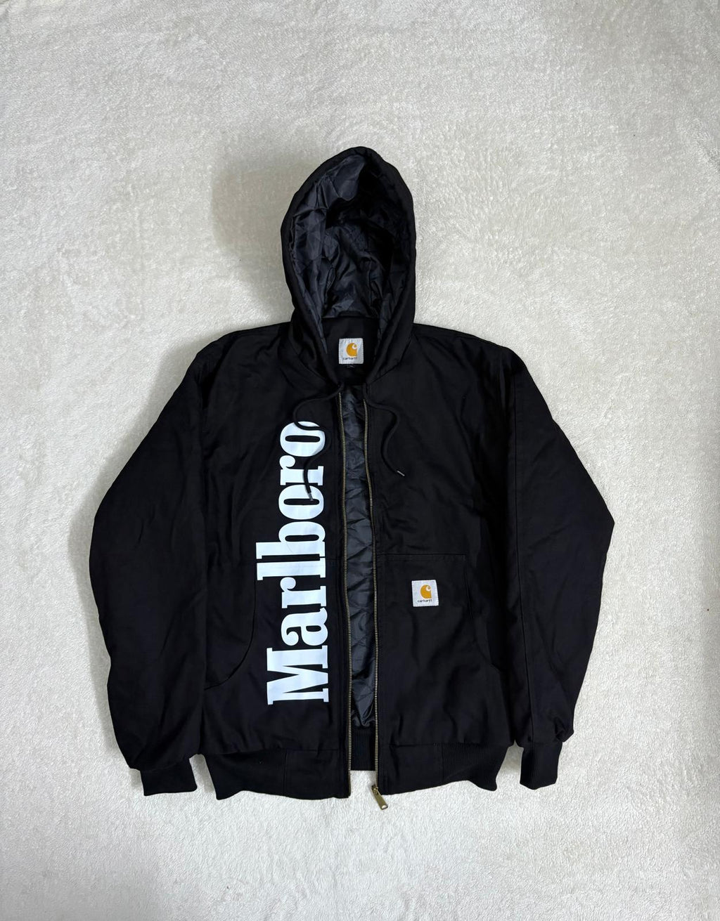 Carhartt x Marlborough Reworked Black Hooded Jacket