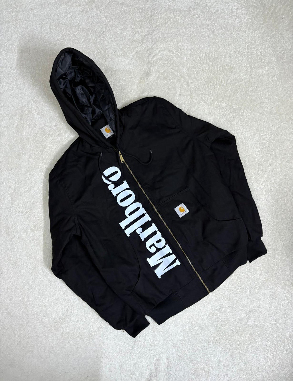 Carhartt x Marlborough Reworked Black Hooded Jacket