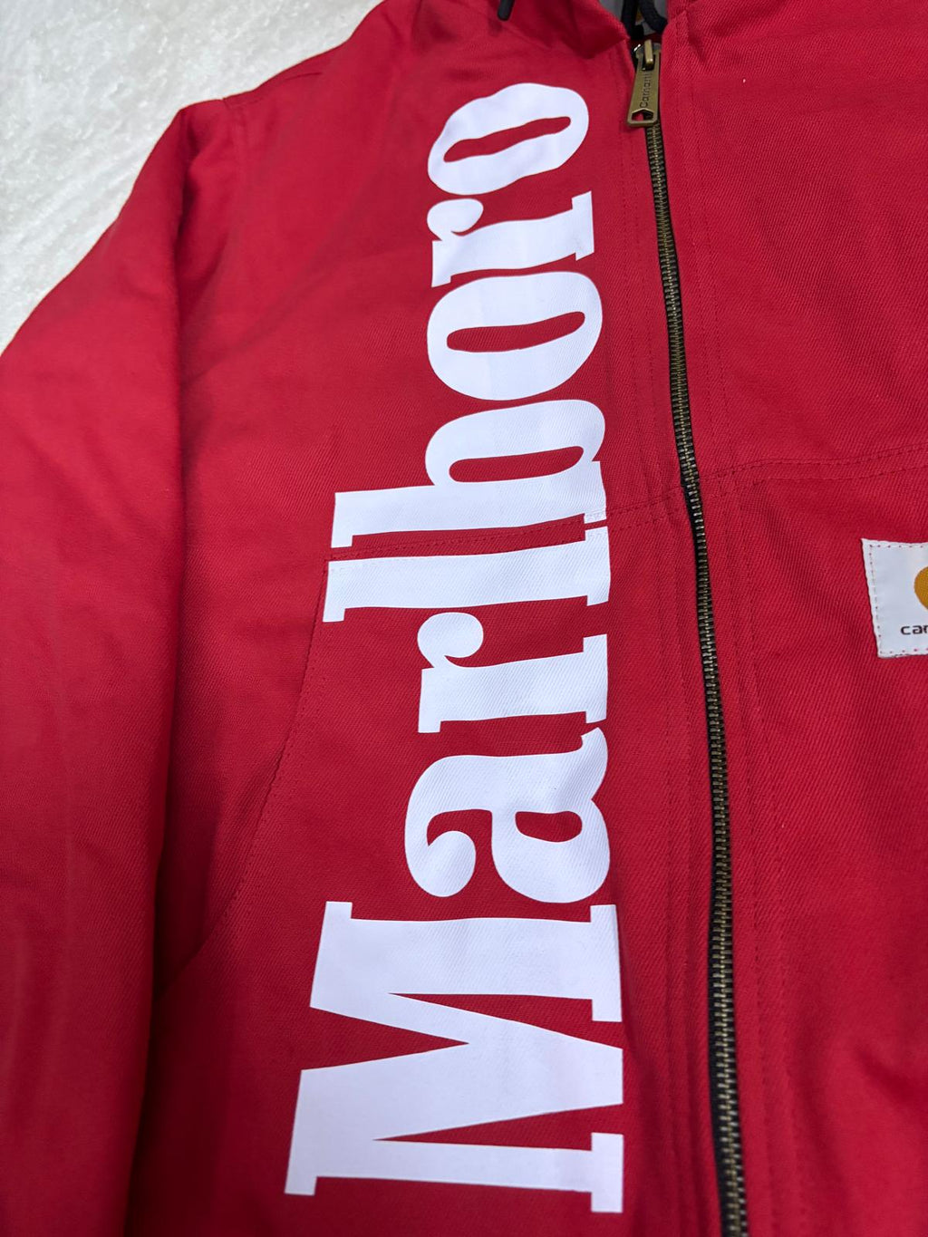Carhartt x Marlborough Reworked Red Hooded Jacket